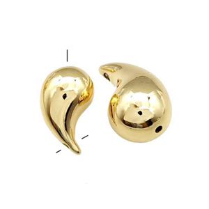 Copper Teardrop Pendant Hollow 18K Gold Plated, approx 18-32mm [FD14757-L]
