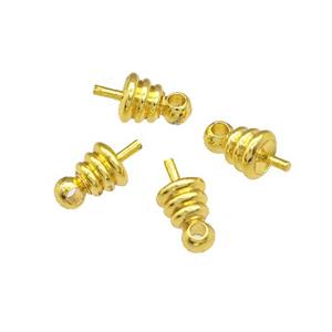 Copper Bails Caps Findings Eye Pin Gold Plated, approx 5-9.5mm [FD14763]