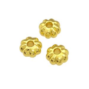 Alloy Rondelle Beads Gold Plated, approx 4x7mm [FD14764]
