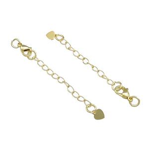Copper Necklace Extender Chain Tail Gold Plated, approx 4-5mm, 60mm length [FD14767]