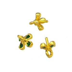 Copper Bails Caps Findings Eye Pin Gold Plated, approx 8mm [FD14772]