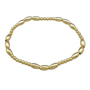 Copper Bracelet Stretchy Gold Plated, approx 4-7mm, 3mm [FD14796]