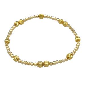 Copper Bracelet Stretchy Gold Plated, approx 5mm, 3mm [FD14799]