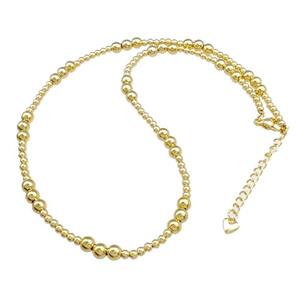 Copper Necklace Adjustable Gold Plated, approx 3mm, 5mm, 40-45cm length [FD14802]