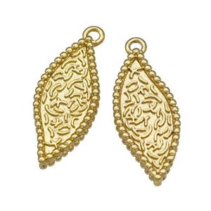 Copper Leaf Pendant Gold Plated, approx 20mm [FD14858]