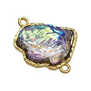 Copper Connector Pave Acrylic Mountain Gold Plated, approx 16-20mm [FD14899]