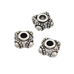 Tibetan Style Copper Beads Square Antique Silver, approx 4-8mm [FD14922]