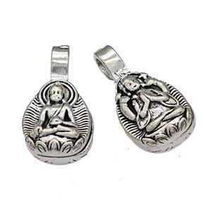 Tibetan Style Copper Mala Counter Buddhism Buddha Pendant Clip Antique Silver Bronze, approx 12-24mm [FD14940]