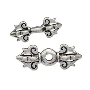 Vajra Pestle Charms Tibetan Style Copper Beads Buddhist Antique Silver, approx 10-24mm [FD14944-S]