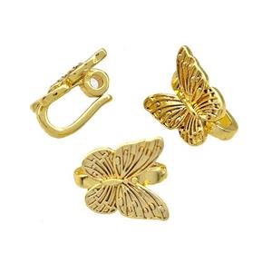 Copper Bails Butterfly Gold Plated, approx 10mm [FD14984]