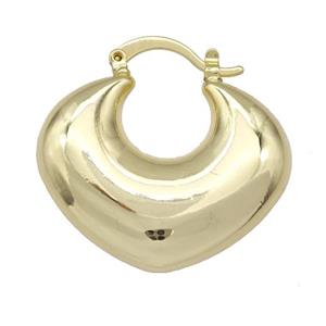 Copper Latchback Earrings Hollow 18K Gold Plated, approx 30mm [FD14998]