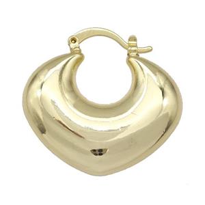 Copper Latchback Earrings Hollow 18K Gold Plated, approx 30mm [FD14999]