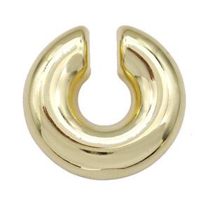 Copper Clip Earrings Hollow 18K Gold Plated, approx 30mm [FD15001]