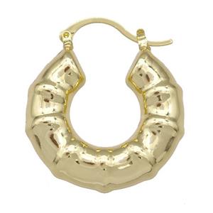Copper Latchback Earrings Hollow 18K Gold Plated, approx 28-33mm [FD15002]