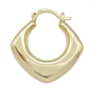 Copper Latchback Earrings Hollow 18K Gold Plated, approx 20-30mm [FD15005]