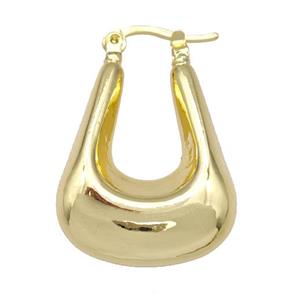 Copper Latchback Earrings Hollow 18K Gold Plated, approx 28-33mm [FD15006]