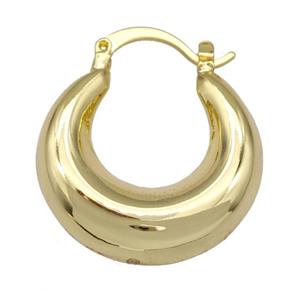 Copper Latchback Earrings Hollow 18K Gold Plated, approx 30mm [FD15008]