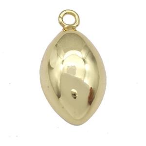 Copper Rice Pendant Hollow Gold Plated, approx 12-20mm [FD15026]
