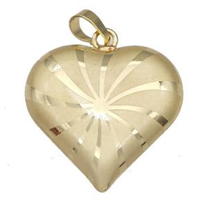 Copper Heart Pendant Hollow Gold Plated, approx 30mm [FD15030]