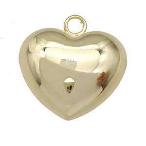 Copper Heart Pendant Hollow Gold Plated, approx 25mm [FD15032]