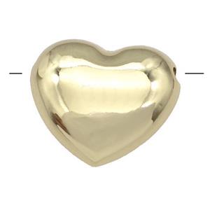 Copper Heart Beads Hollow Gold Plated, approx 40mm [FD15035]
