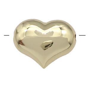 Copper Heart Beads Hollow Gold Plated, approx 42mm [FD15036]