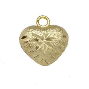 Copper Heart Pendant Brushed Hollow Gold Plated, approx 16mm [FD15037]