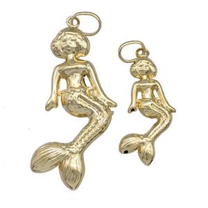 Copper Mermaid Charms Pendant Gold Plated, approx 30-60mm [FD15043-L]