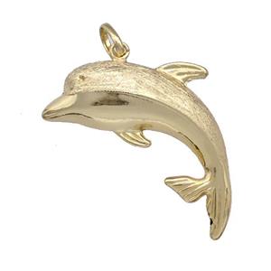 Copper Dolphin Pendant Brushed Gold Plated, approx 40-50mm [FD15050]
