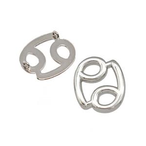 Copper Pendant Zodiac Signs Cancer Platinum Plated, approx 14-17mm [FD15062]