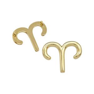 Copper Pendant Zodiac Signs Aries Gold Plated, approx 14-18mm [FD15064]