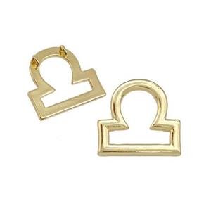 Copper Pendant Zodiac Signs Libra Gold Plated, approx 14-16mm [FD15065]