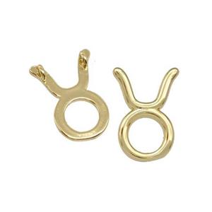 Copper Pendant Zodiac Signs Taurus Gold Plated, approx 10-14mm [FD15066]