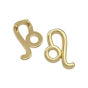 Copper Pendant Zodiac Signs Leo Gold Plated, approx 10-14mm [FD15067]