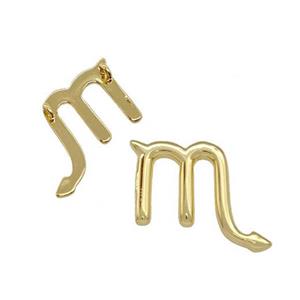 Copper Pendant Zodiac Signs Scorpio Gold Plated, approx 14-18mm [FD15070]