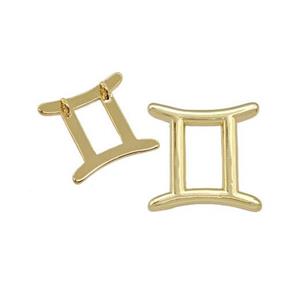 Copper Pendant Zodiac Signs Gemini Gold Plated, approx 14mm [FD15071]