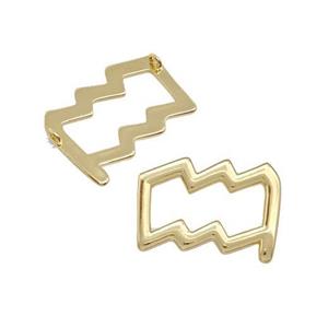 Copper Pendant Zodiac Signs Aquarius Gold Plated, approx 14-21mm [FD15074]