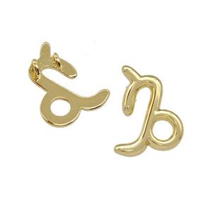 Copper Pendant Zodiac Signs Capricorn Gold Plated, approx 10-14mm [FD15075]