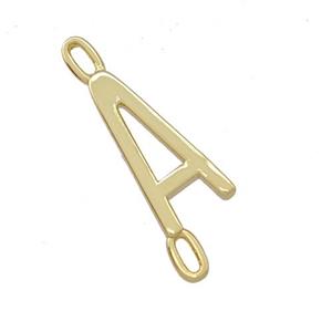Copper Connector Letter-A Gold Plated, approx 7-15mm [FD15076]