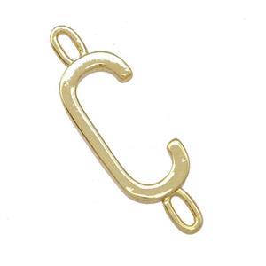 Copper Connector Letter-C Gold Plated, approx 7-15mm [FD15078]