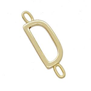 Copper Connector Letter-D Gold Plated, approx 7-15mm [FD15079]