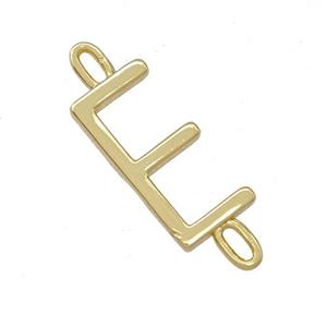 Copper Connector Letter-E Gold Plated, approx 7-15mm [FD15080]