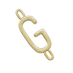 Copper Connector Letter-G Gold Plated, approx 7-15mm [FD15082]