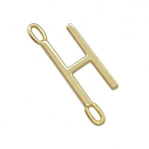 Copper Connector Letter-H Gold Plated, approx 7-15mm [FD15083]