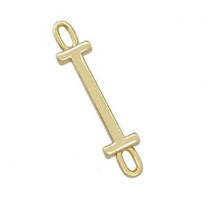 Copper Connector Letter-I Gold Plated, approx 7-15mm [FD15084]