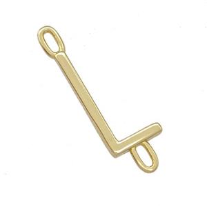 Copper Connector Letter-L Gold Plated, approx 7-15mm [FD15087]