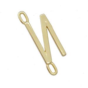 Copper Connector Letter-N Gold Plated, approx 7-15mm [FD15089]