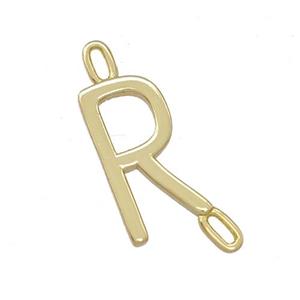Copper Connector Letter-R Gold Plated, approx 7-15mm [FD15093]