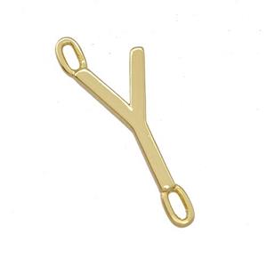 Copper Connector Letter-Y Gold Plated, approx 7-15mm [FD15100]