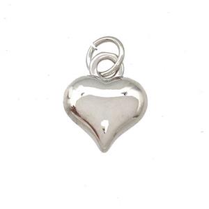 Copper Heart Pendant Platinum Plated, approx 9.5mm [FD15106]
